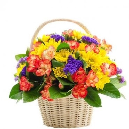 Basket of seasonal flowers